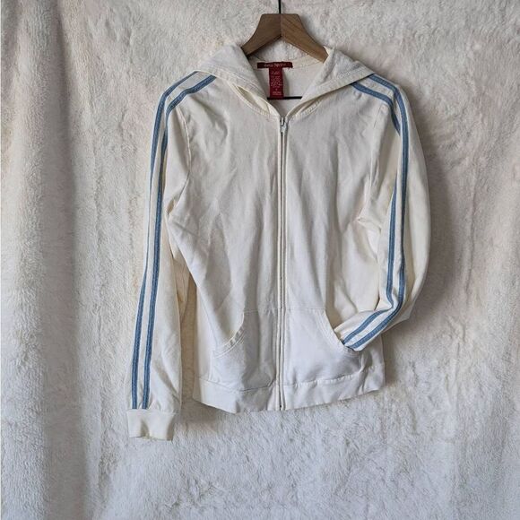 Zena Sport Cream and Baby Blue Full Zip Hoodie Size Small - Picture 7 of 9
